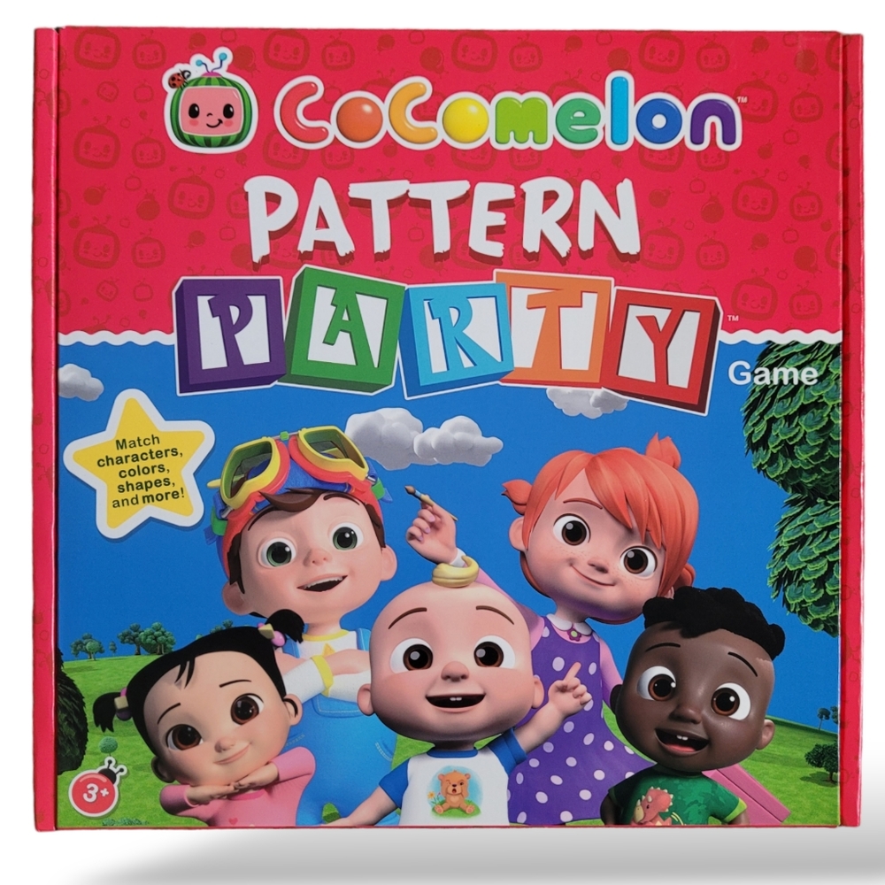 Get ready for a fun-filled game night with the CoComelon Pattern Party Game Box